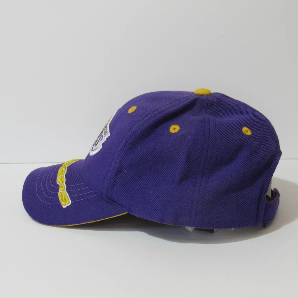 LA Lakers Hat Embroidered Purple Basketball 3D RN#00476 Licensed Cap Hook Loop